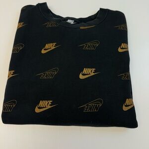 Nike Women's Black Sweater with Gold Logos